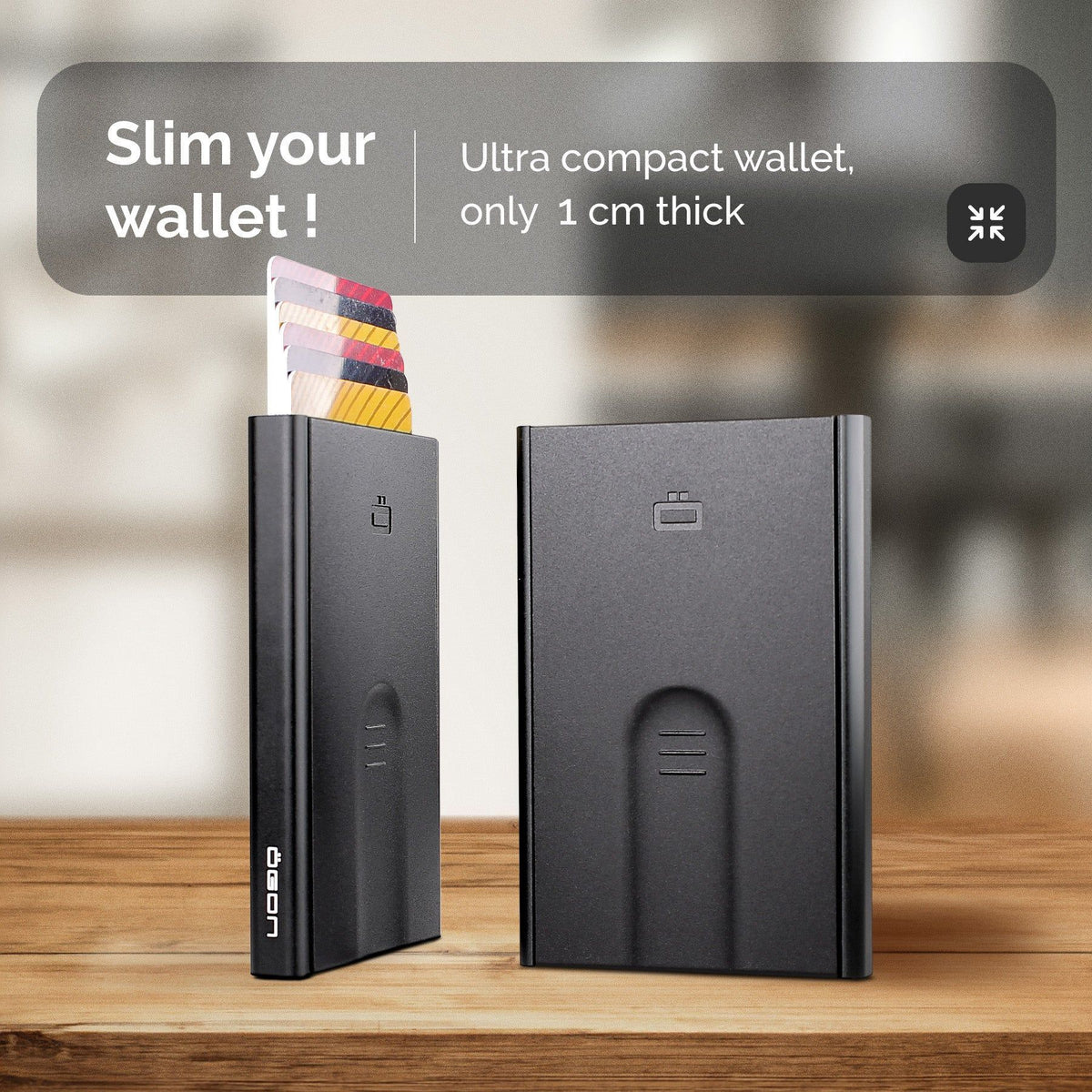 Ogon Automatic Slider Card Holder, Black