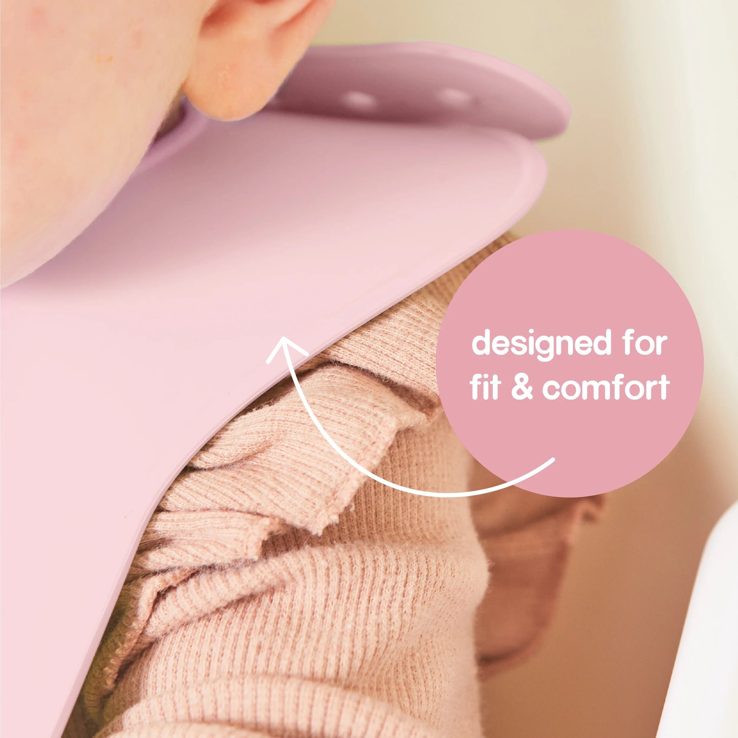 b.box Silicone Travel Bib-blush