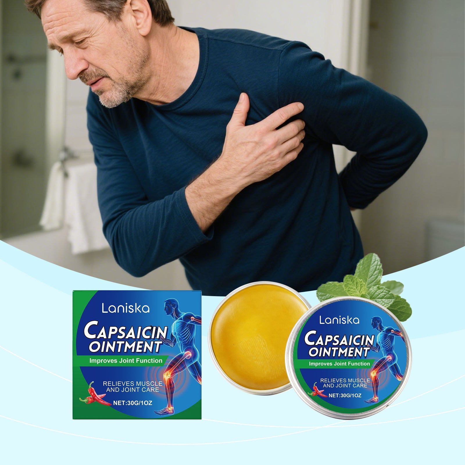 Joint Care Cream, Relieve Pain, Improve Flexibility, Gentle Formula, Daily Massage ,30g