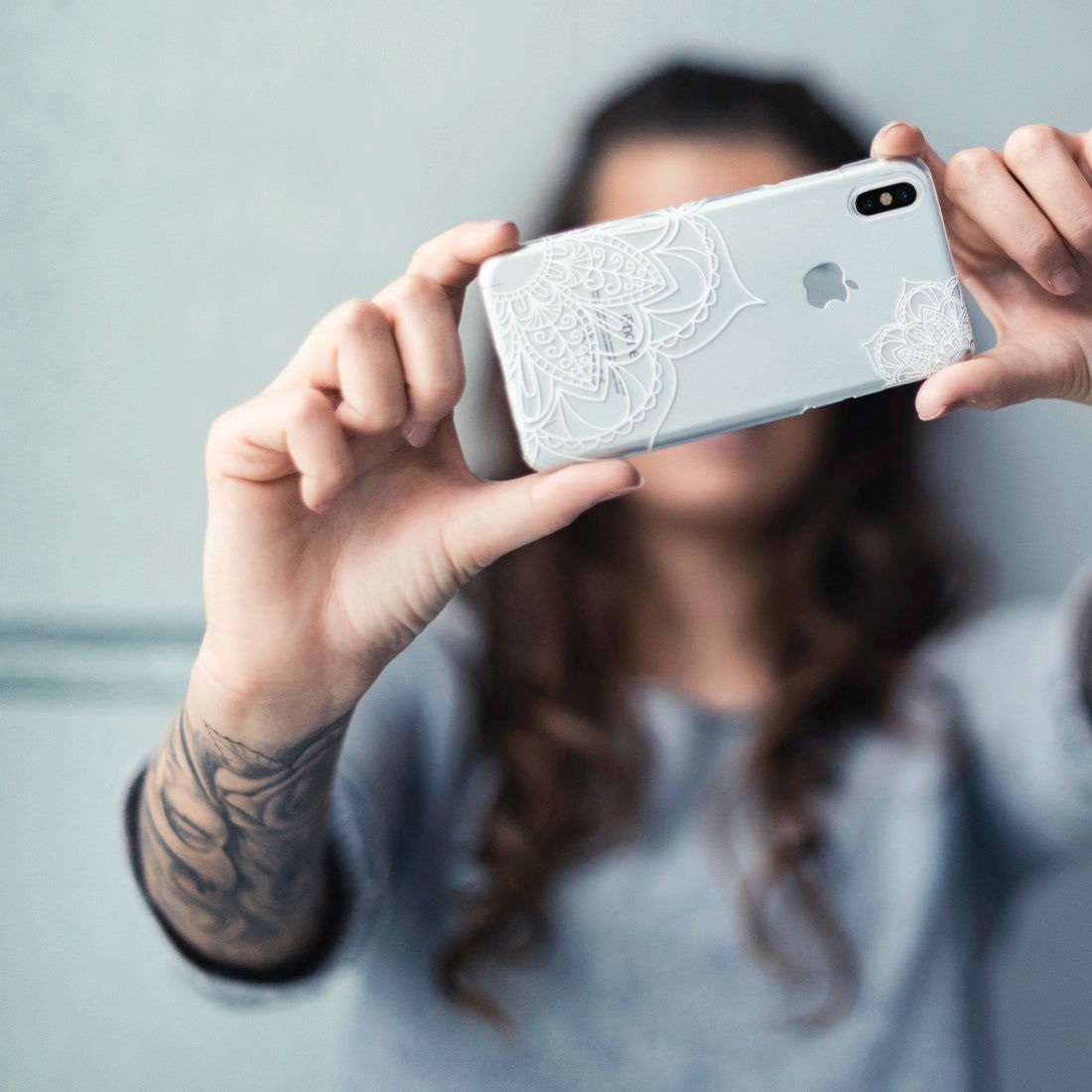 HAMA 181647 "Lotus" Cover for Apple iPhone X, transparent/white