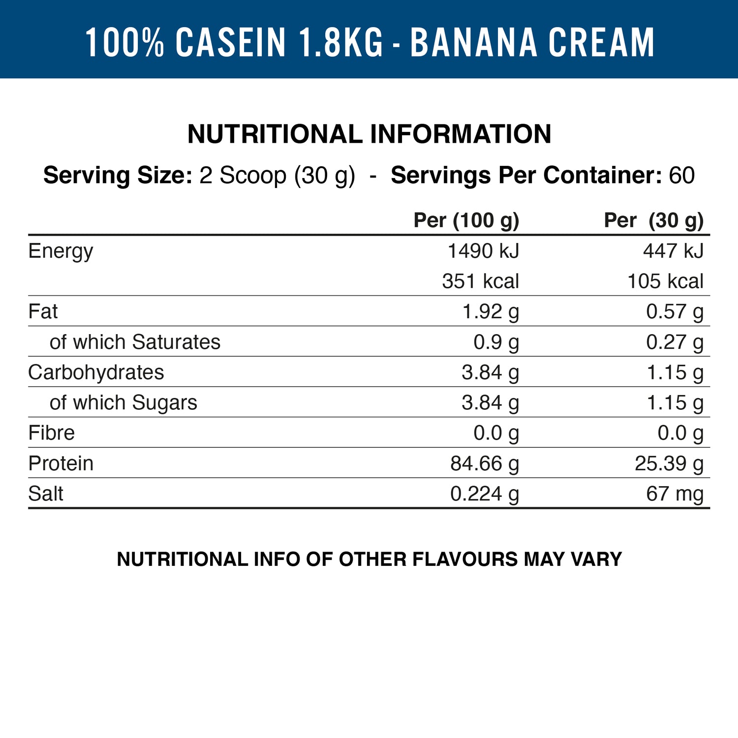 AN 100% CASEIN 1.8KG STRAWBERRY