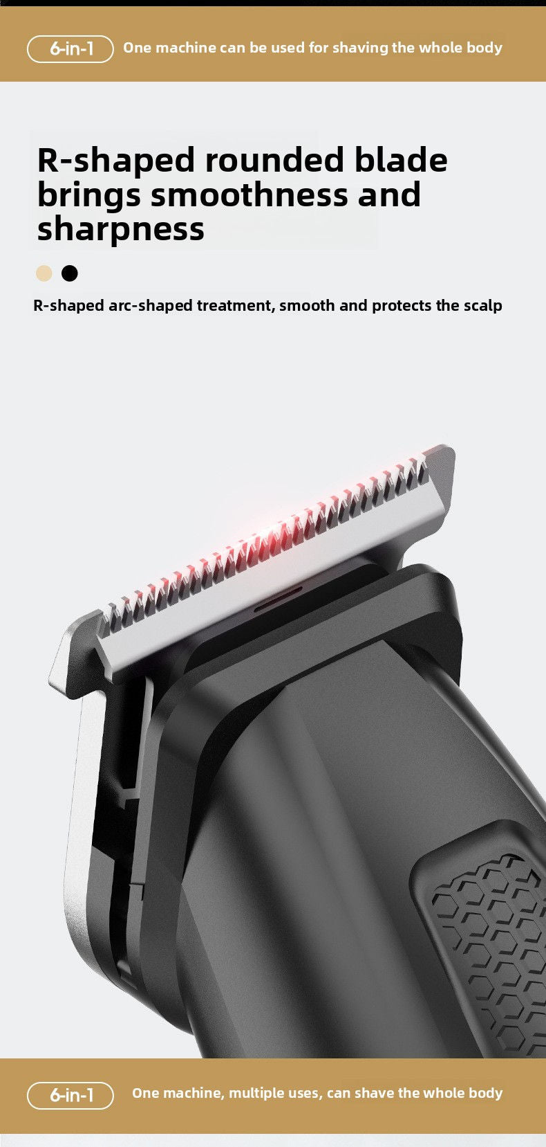 Waterproof 6-in-1 Hair Clipper Kit