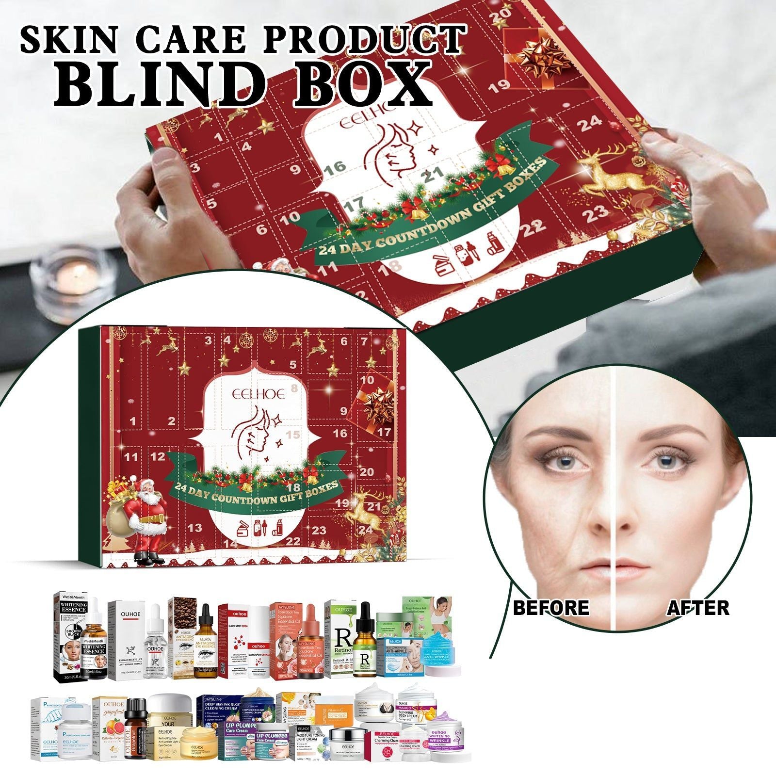 Christmas Beauty Blind Box, Skincare Surprise, Moisturizing, Anti-Aging, Gift Idea ,1set