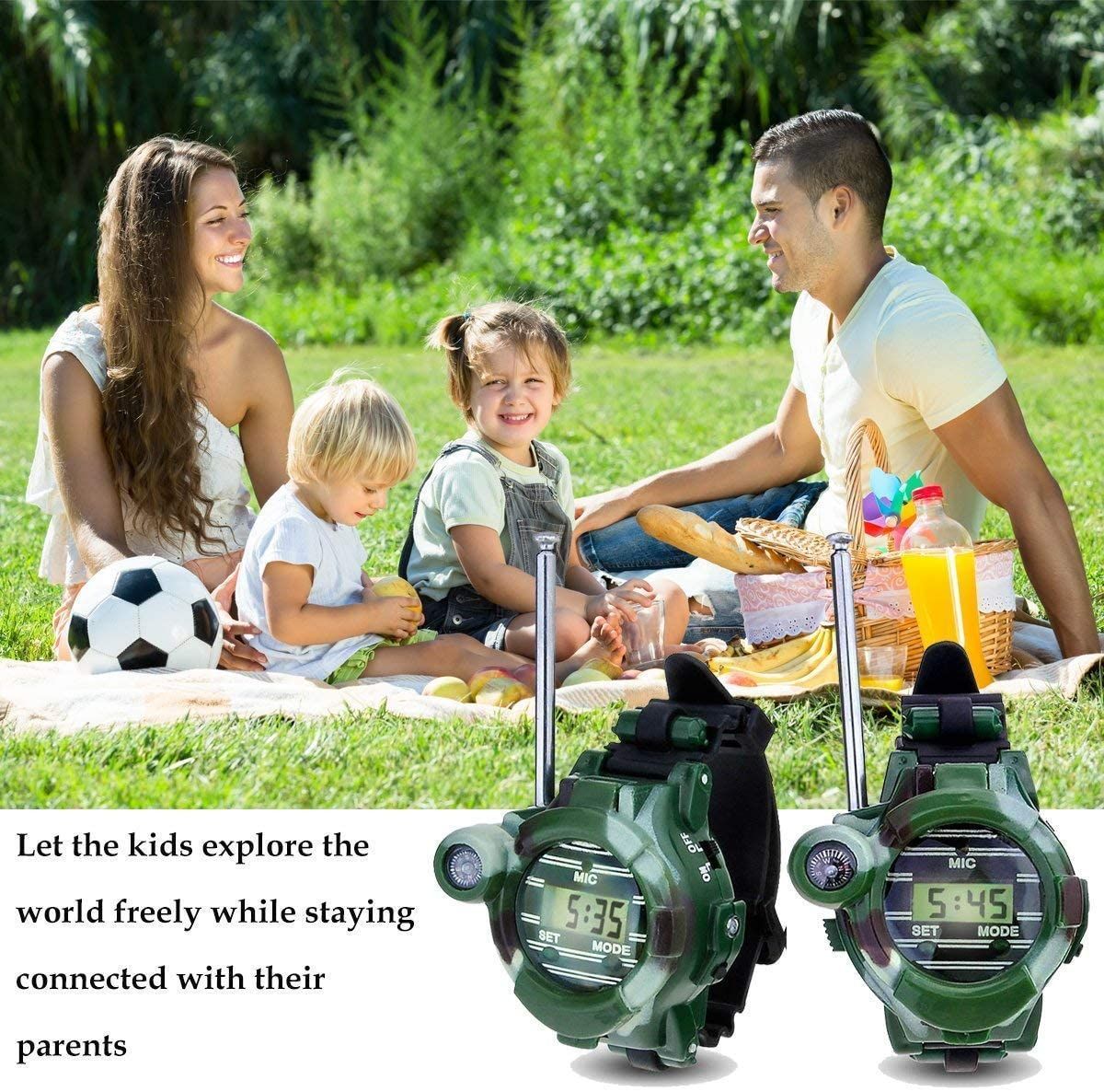 2Pcs Walkie Talkie 7 in 1 Kids Spy Devices Watch Set With Flashlight For Outdoor