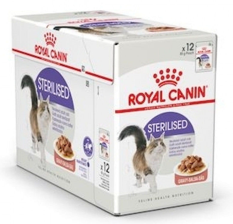 Royal Canin Feline Health Nutrition Sterilized Gravy - 12 Wet Food Pouches