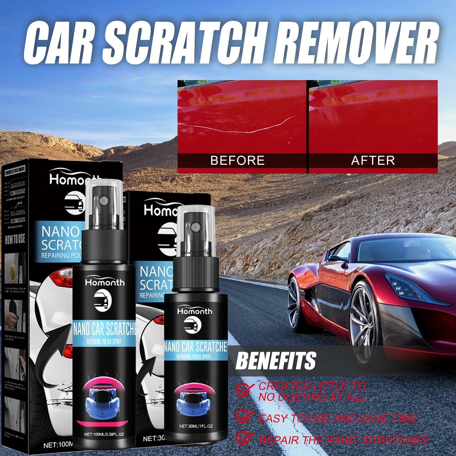 Car Scratch Repair Spray, Recondition & Clean Scratches, Easy & Fast Car Paint Touch Up ,30ml