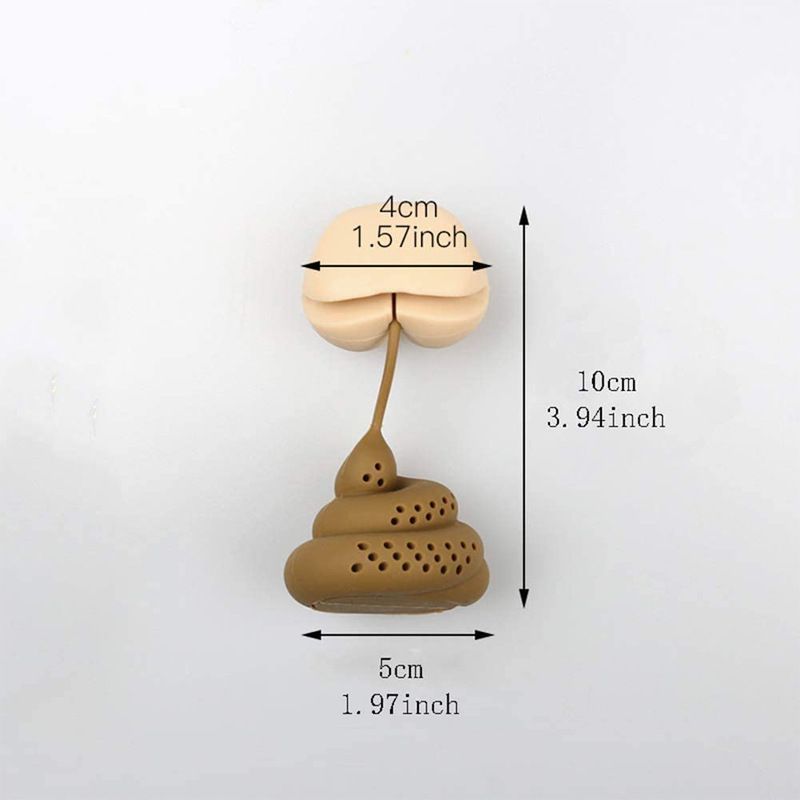 Poop Tea Strainer Loose Leaf Infuser Silicone Tea Leak Net Funny Steeper Tool
