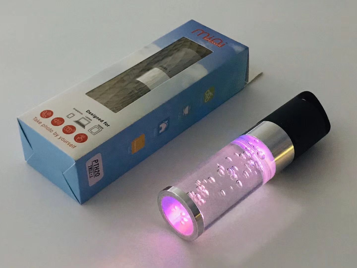 PTH20 Crystal Bluetooth Speaker Wireless Portable Colorful Night Light Speaker