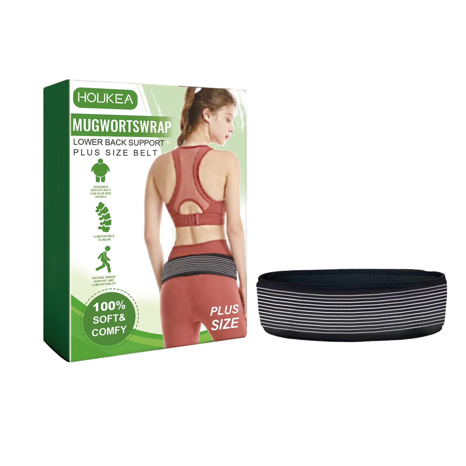 Relieve Back Pain with Mugworts Wrap Waist Support, Comfortable, Adjustable, Pain Relief ,1piece