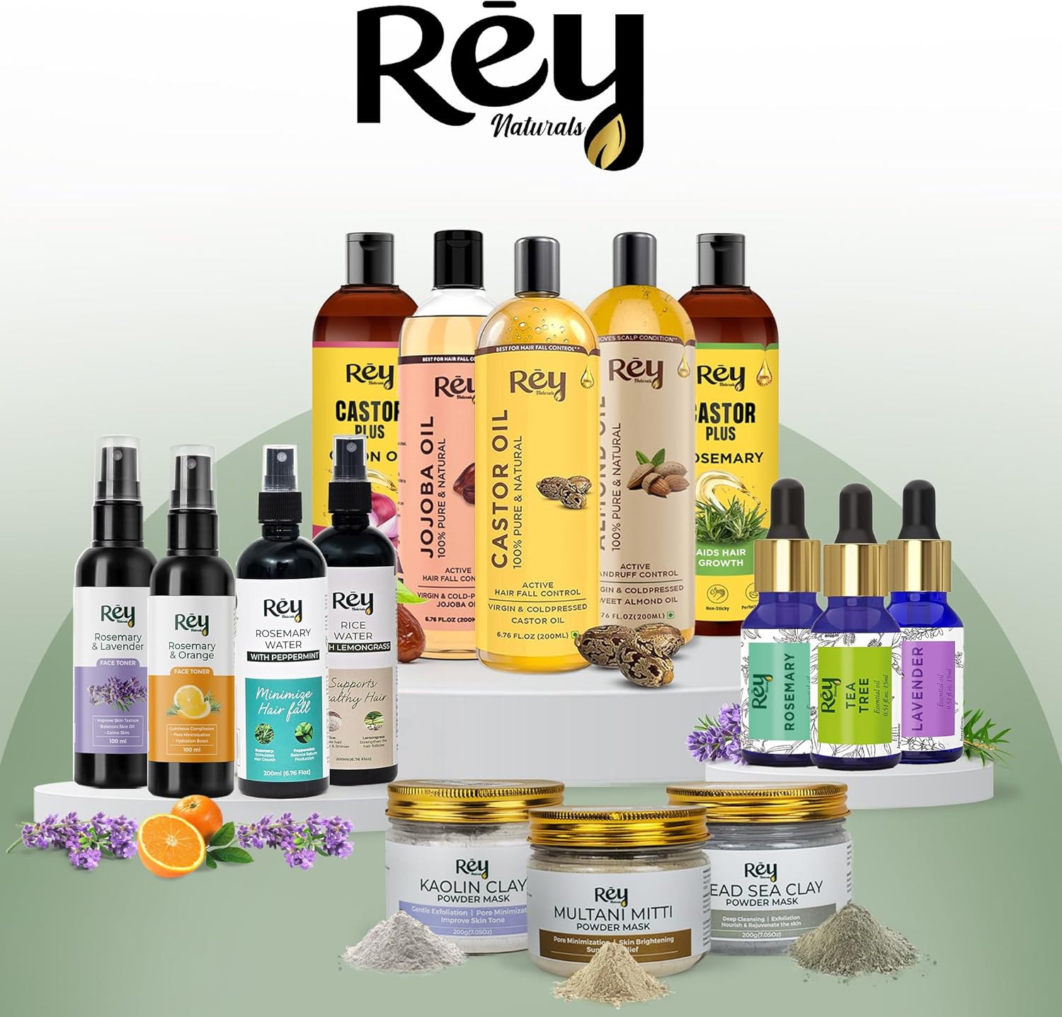 Rey Naturals Rosemary essential oil for hair growth, Skin and Aroma  15 ml