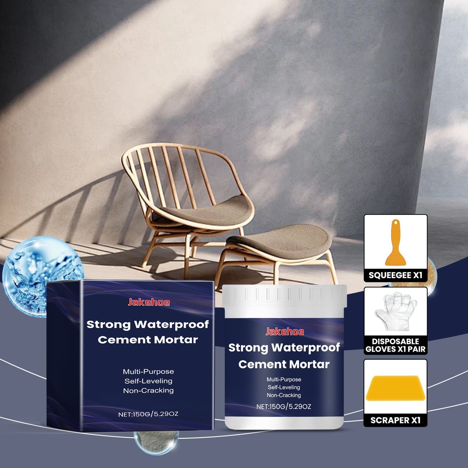 Waterproof Cement Mortar, Leak Repair, Water Damage Prevention, Exterior Wall Sealant ,1 set