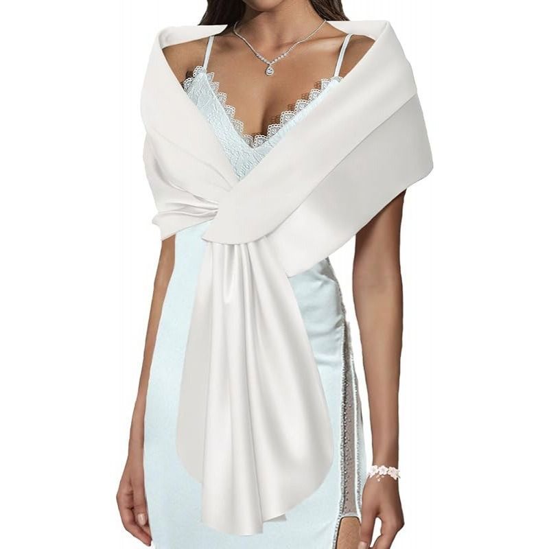 Gold Satin Velvet Shawl Wrap for Women Wedding & Evening