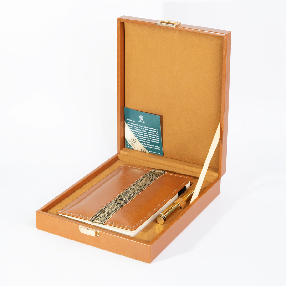 Leather Notebook & Pen Gift Set in Wooden Presentation Box, Assorted