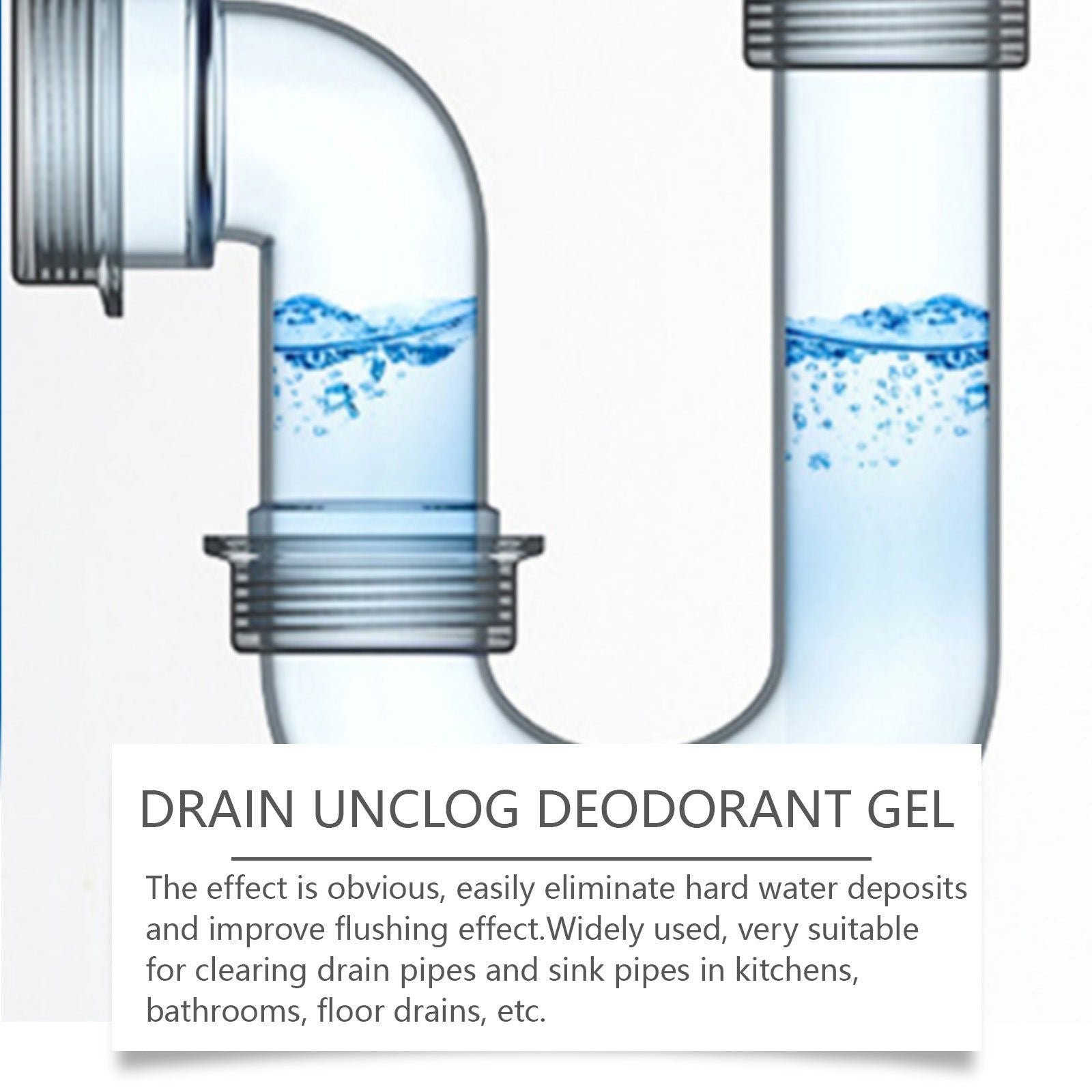 Jue-Fish Pipe Cleaning Gel, Drain Unclogger, Odor Eliminator, Kitchen Bathroom Sewer Line Cleaner ,100ml
