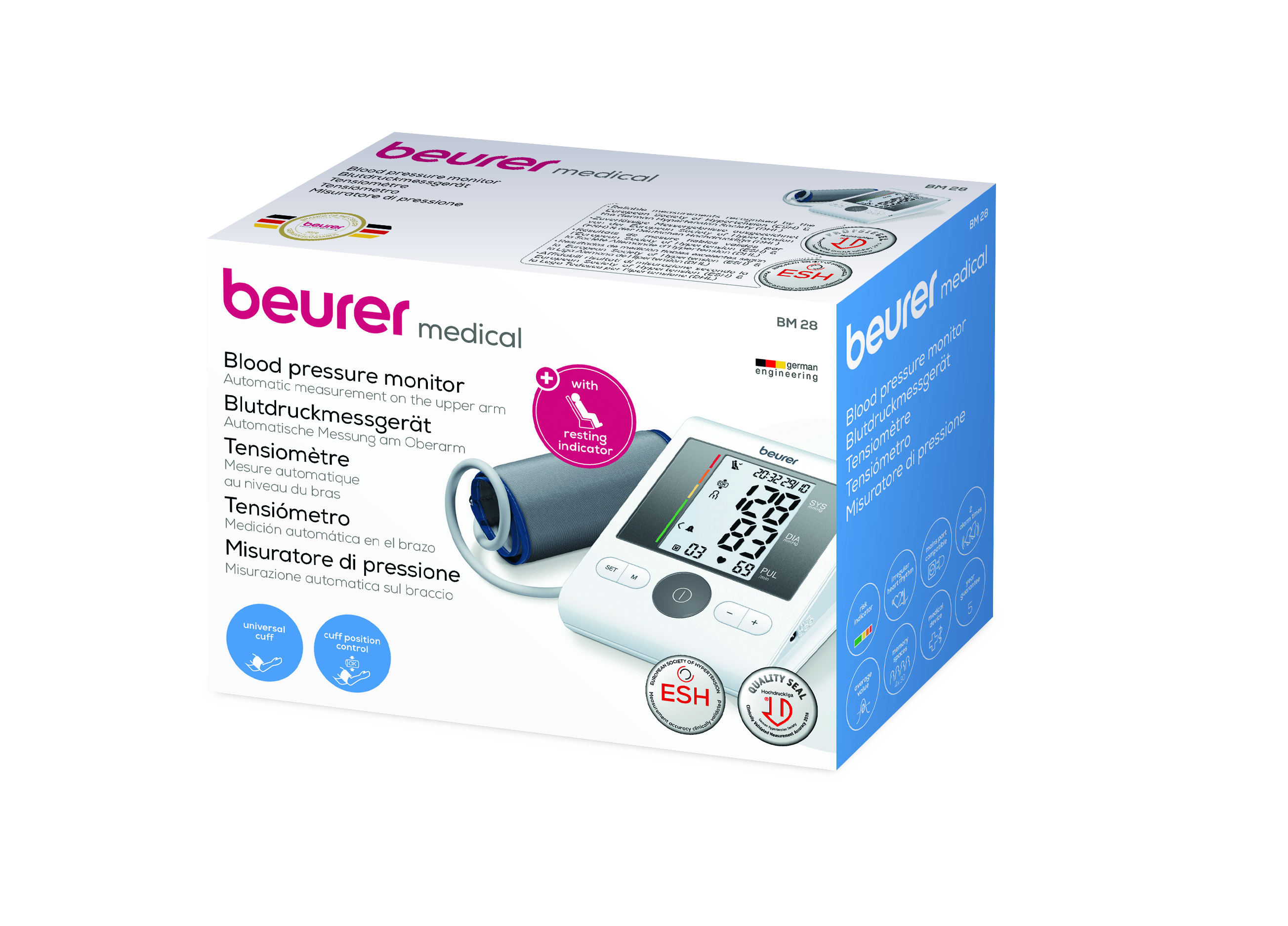 Beurer BM 28 upper arm blood pressure monitor with Adapter