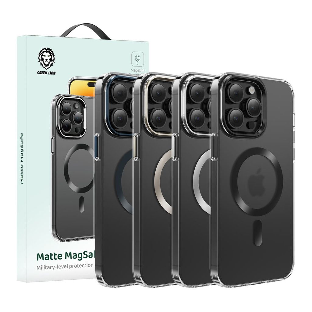 Green Lion Matte MagSafe （Metal Camera Ring and Metal Button）iPhone15Pro / Pro Max