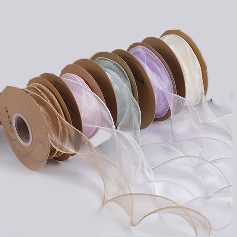 5Pcs Wave Ribbon Rolls Silk Bow Material 10 Yards 4cm Width Lace Ribbons