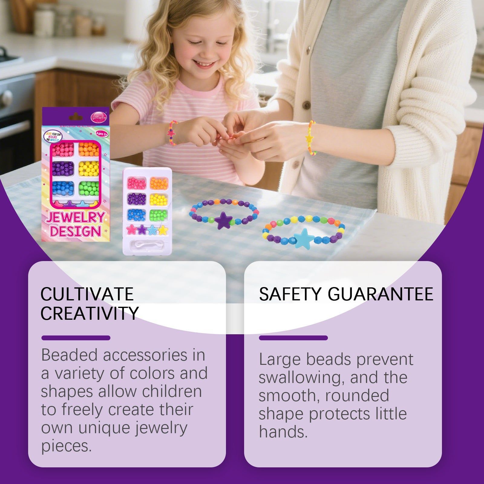 Create Fun DIY Beaded Bracelets for Kids, Creative Handmade Toy Gift ,1pcs