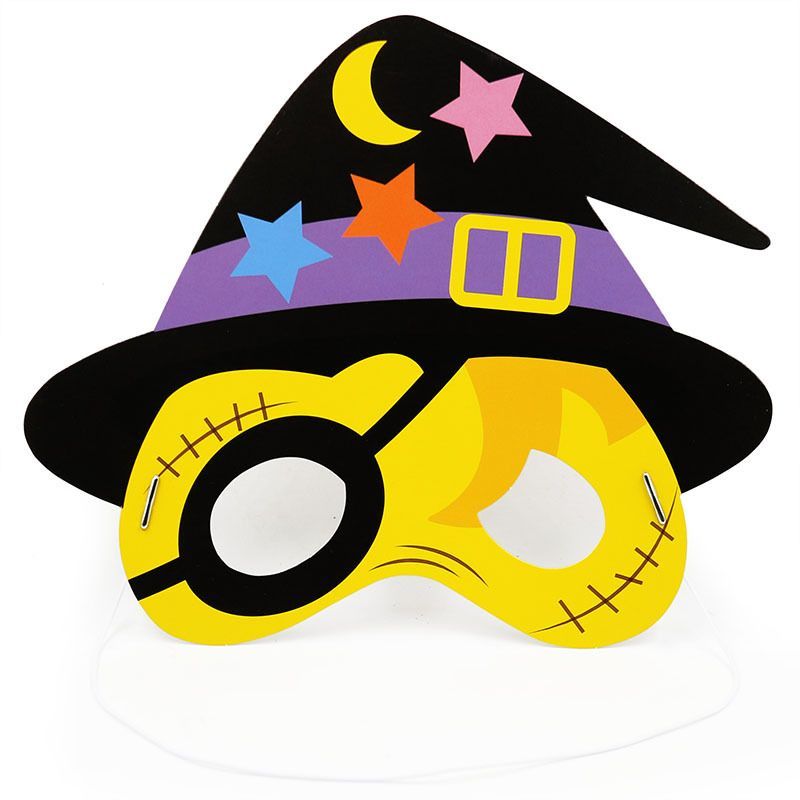 5pcs Halloween Paper Masks Kids DIY Cartoon Costume For Masquerade Party Carnivals