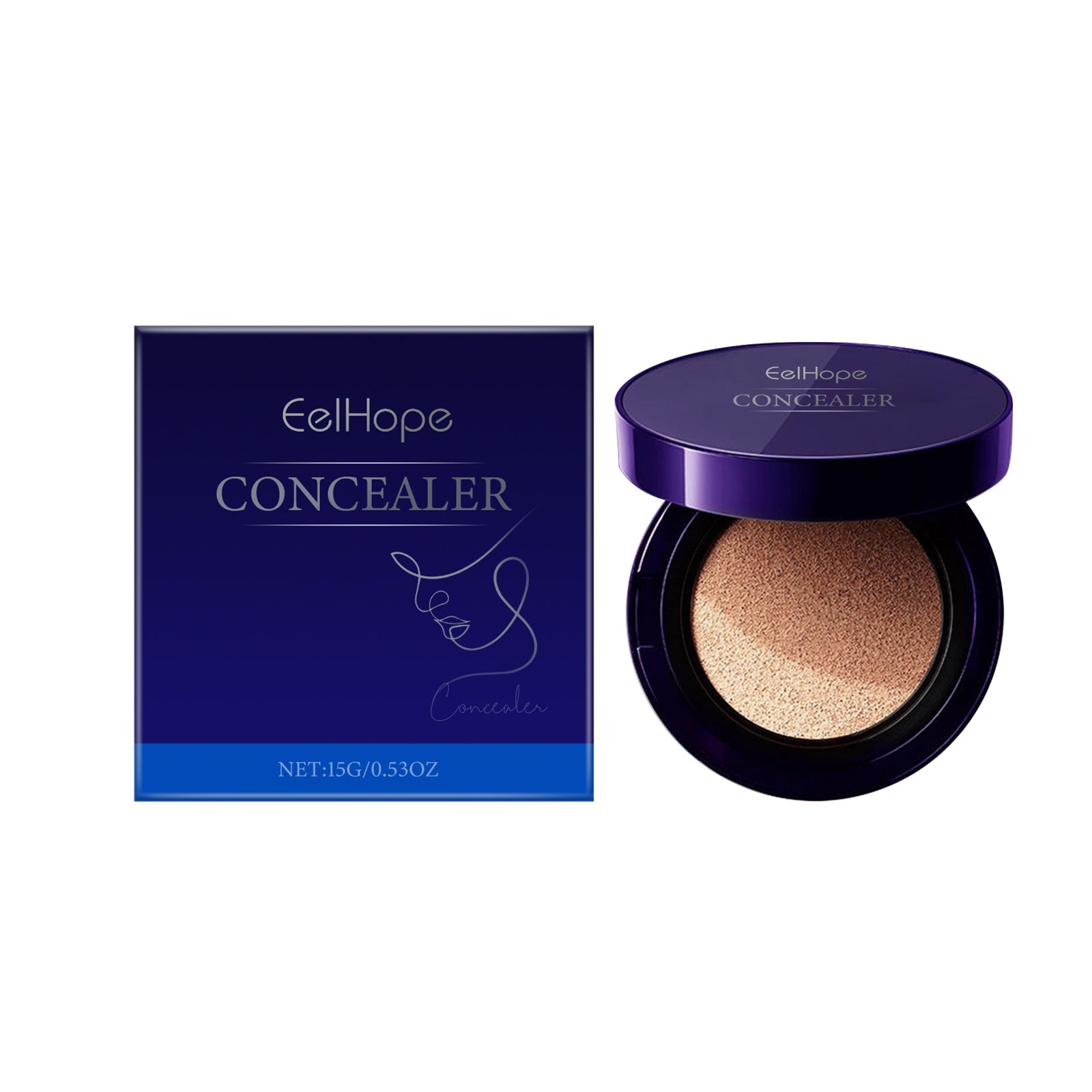 Air Cushion Concealer Foundation, Hydrating Brightening Face Makeup, Easy Coverup ,15g