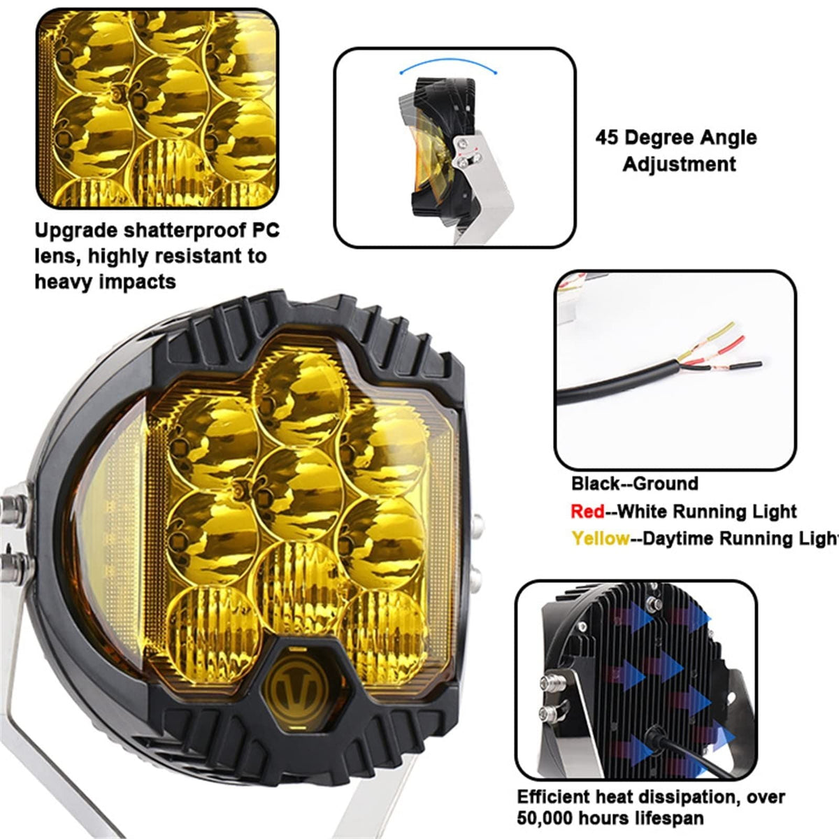 LED 90W Offroad Vehicle Front Bumper Light Waterproof Strobe 300 Spotlights For SUV