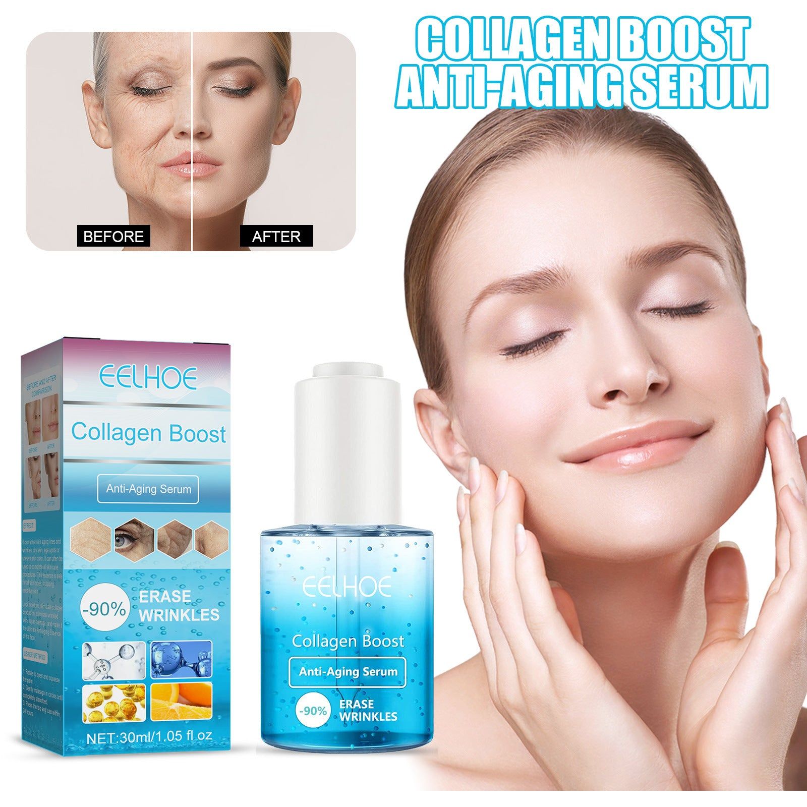 Collagen Serum, Reduce Wrinkles, Boost Skin Elasticity, Anti-Aging, Hydrating ,30ml