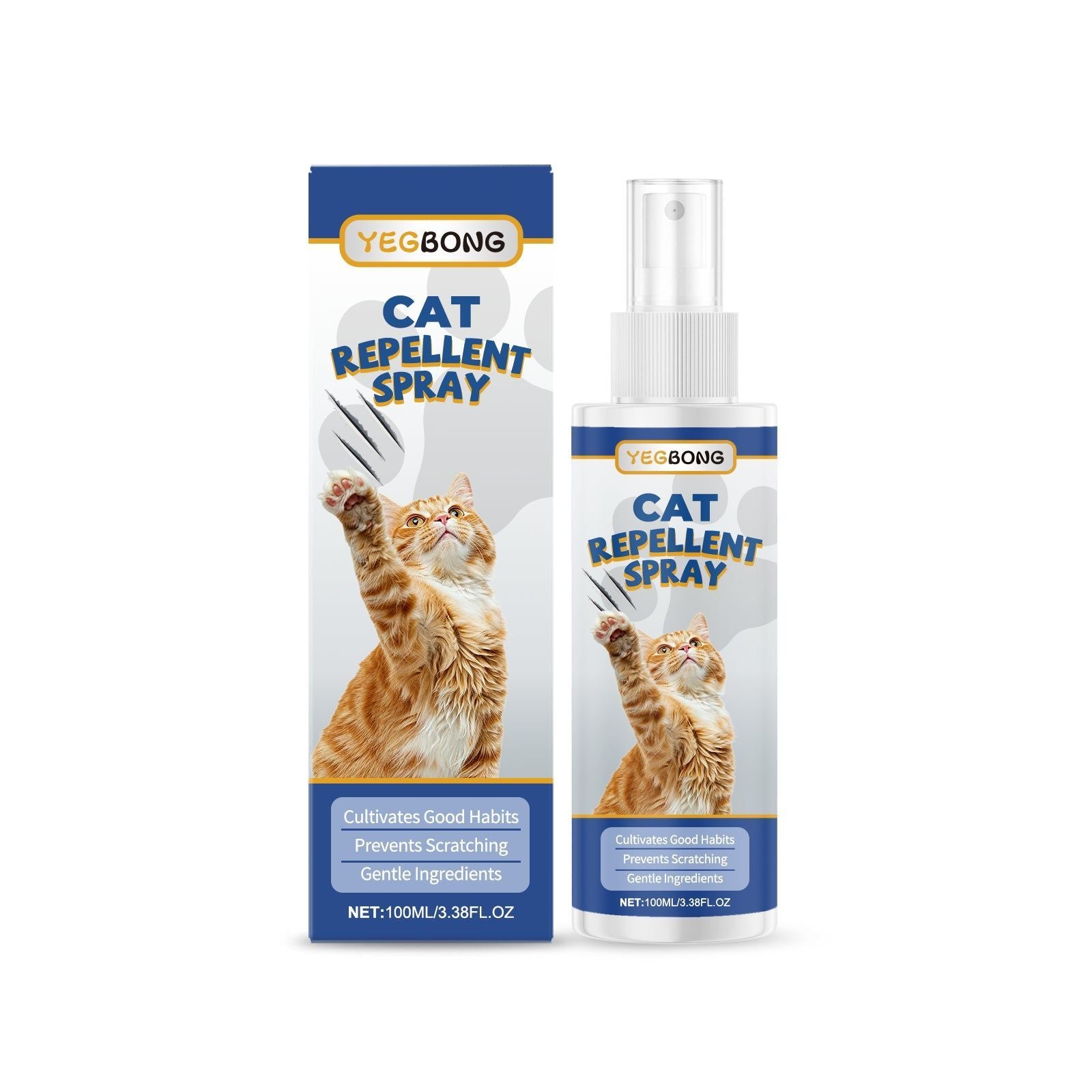 Cat Training Spray, Gentle, Furniture Scratch-Resistant, Indoor Outdoor, Drive Away Cats ,100ml