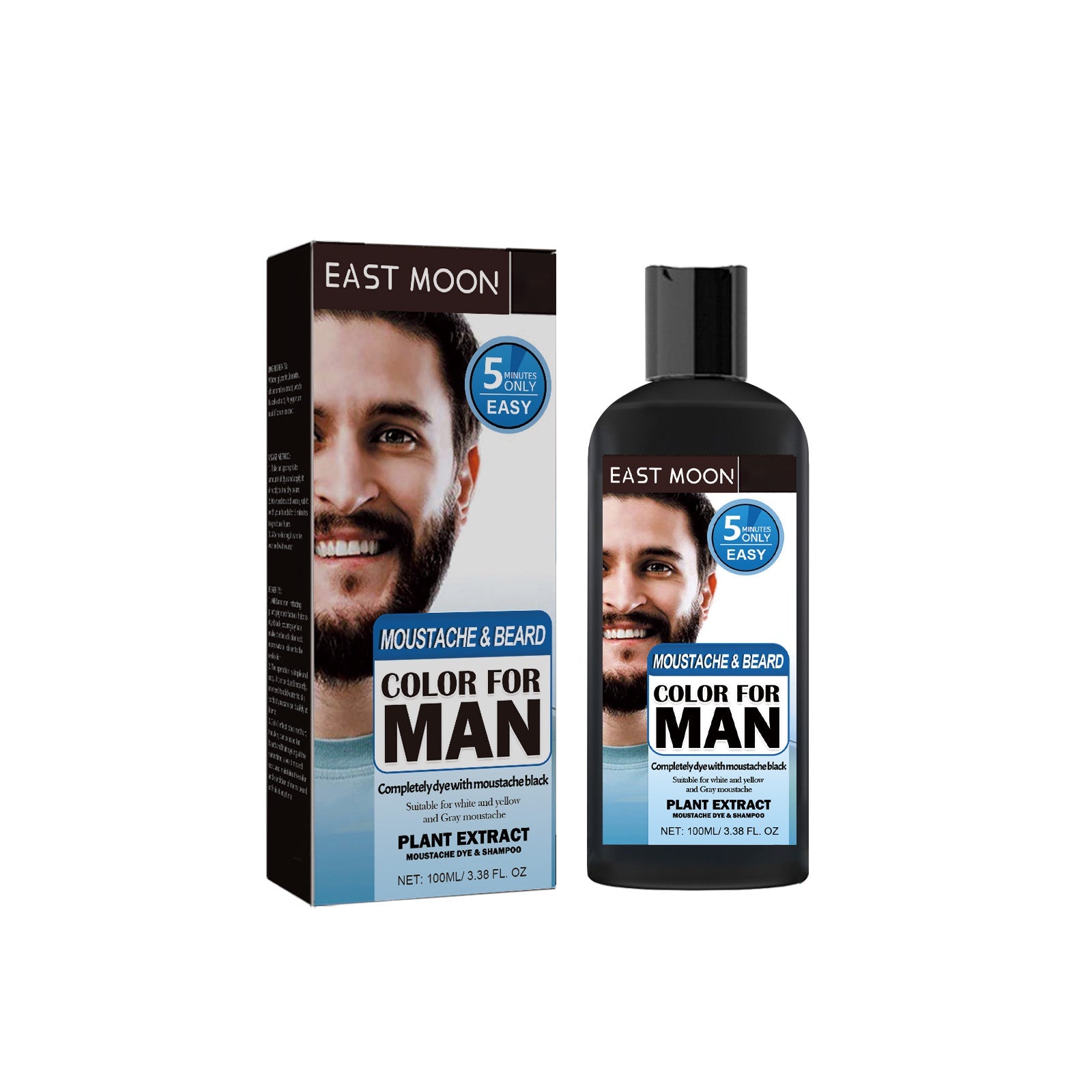 Beard Care, Quick Black Hair Dye, Gray Cover, Men’s Beard & Hair Color Solution ,100ml