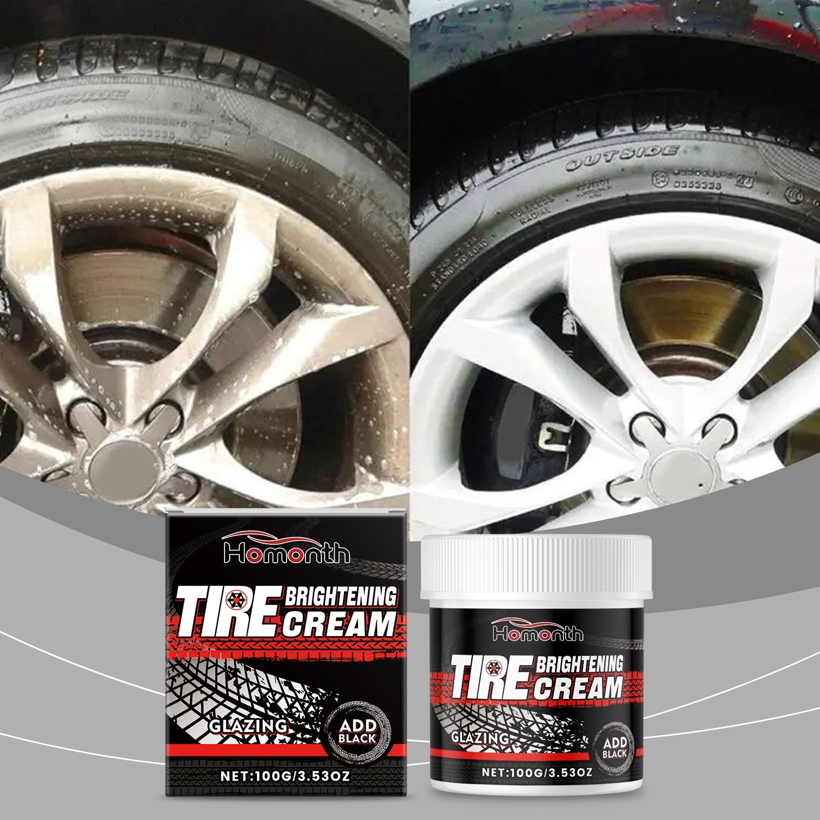 Car Tire Shine Wax, Car Maintenance Gloss, Protect & Enhance Tire Shine ,100g