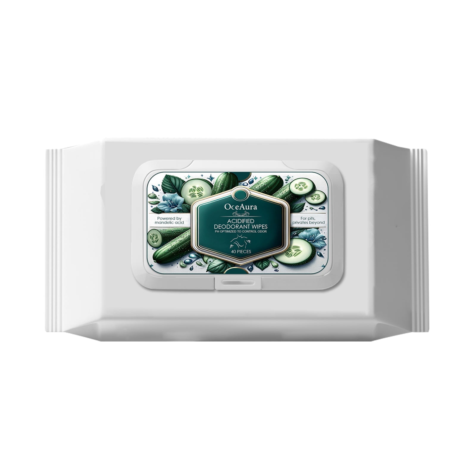 Acidified Deodorant Wipes for Body Cleansing, Odor Removal, Fresh Skin ,40pieces