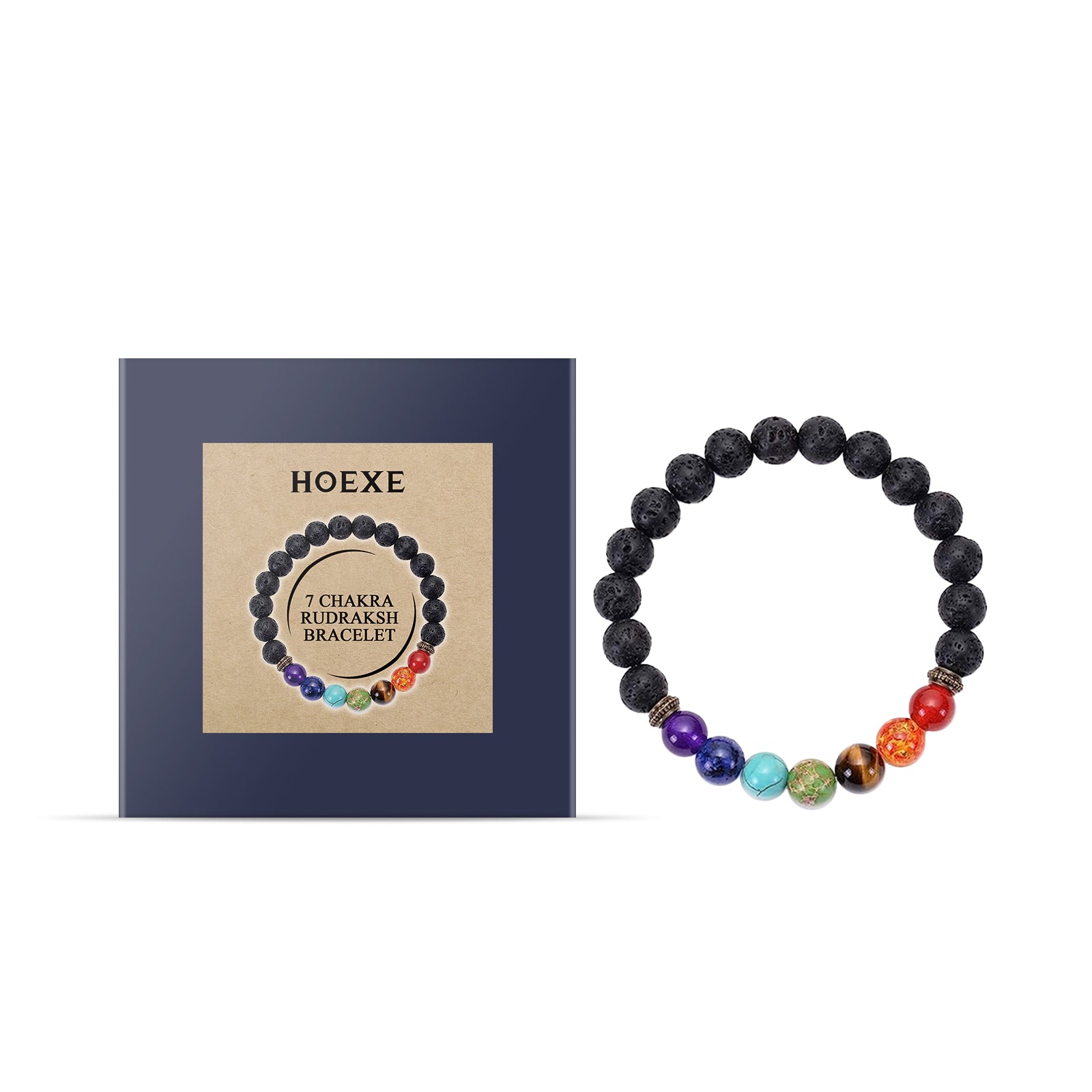 Colorful Volcanic Stone Bracelet, Healing Jewelry, Adjustable Beaded Bracelet, Trendy Accessory ,1pcs