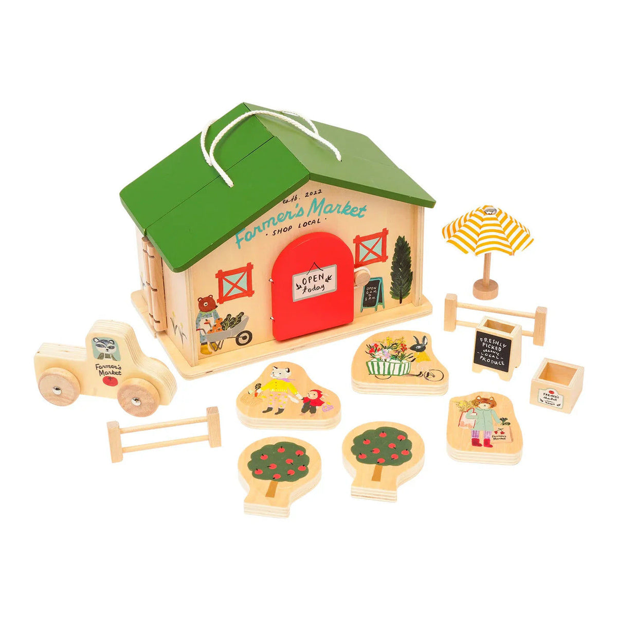 Wooden toys playset
