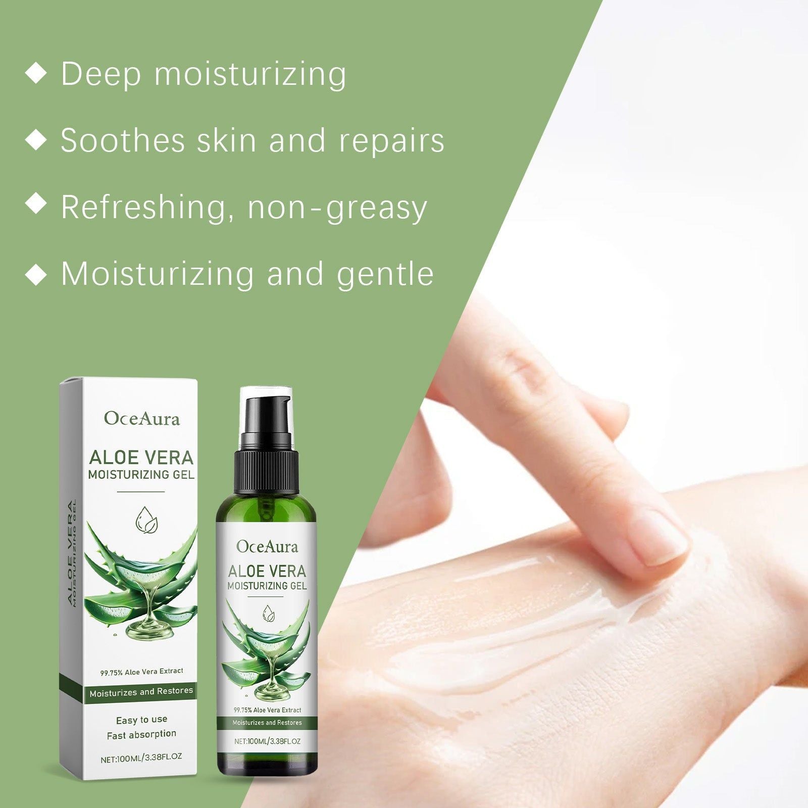 Aloe Vera Moisturizing Gel, Hydrating, Refreshing, Natural Skin Care ,100ml