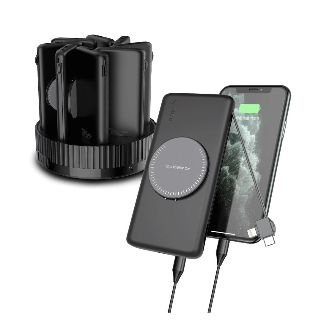 Powerology 8-in-1 Station 10000mAh PD 120W QC Wireless Power Bank