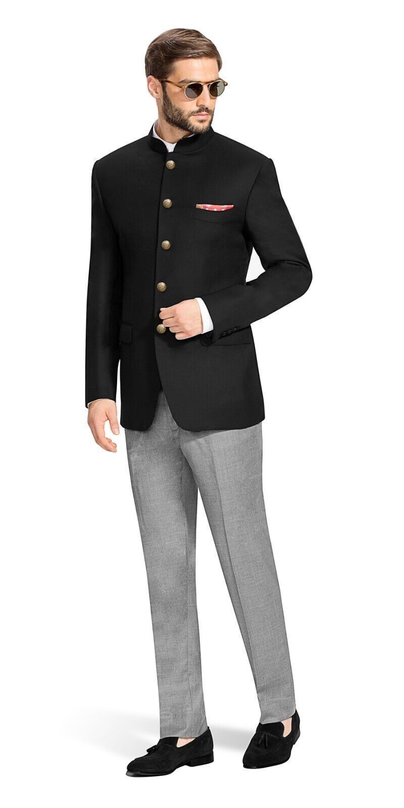 Indian Pakistani Black Jodhpuri Suit Wedding Partywear Coat pant Suit for Men