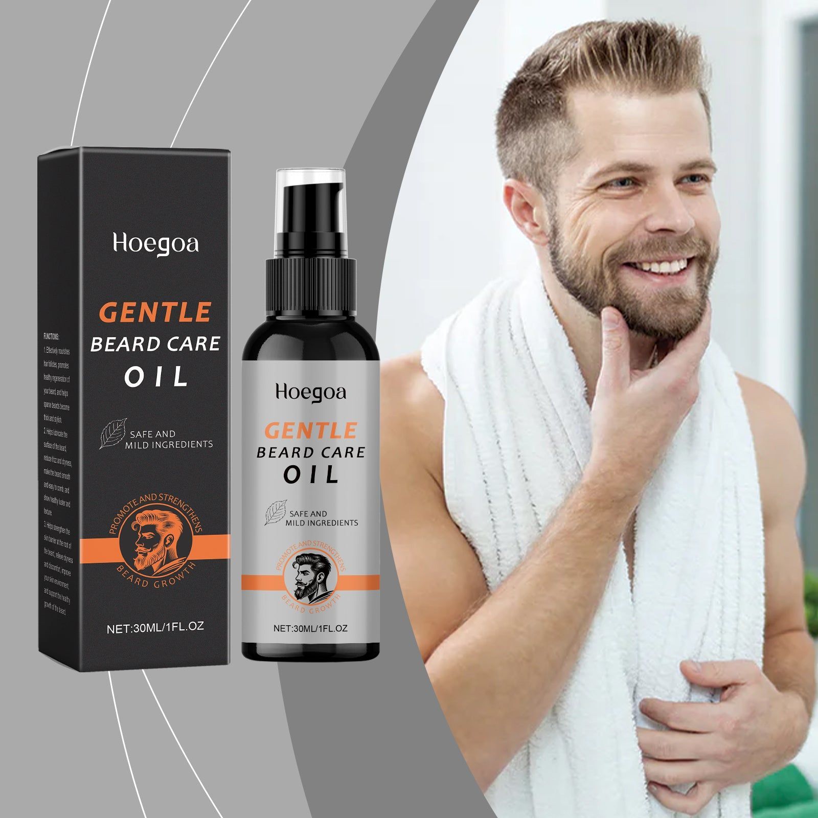Beard Care Oil, Nourish & Soften Dry Beard, Hydrate & Moisturize ,30ml