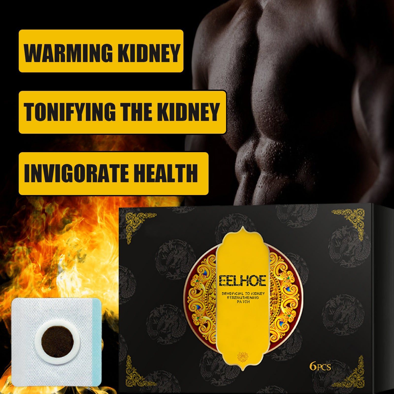 Belly Button Sticker for Kidney Health, Endurance Boost, Body Vitality, Natural Pain Relief ,6pcs