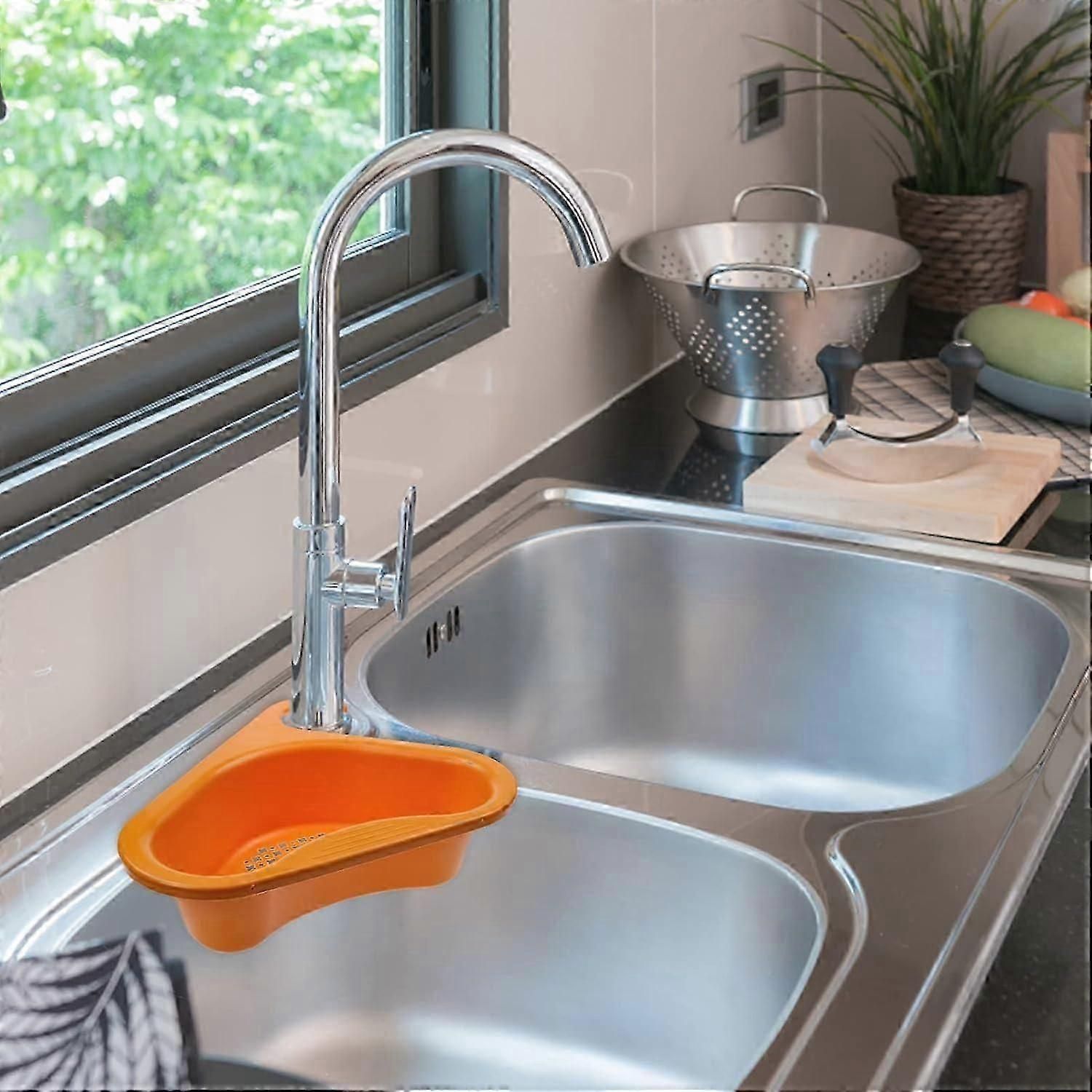 4pcs Triangle Drain Rack Sink Storage Holder Plastic Hanging Sink Filter