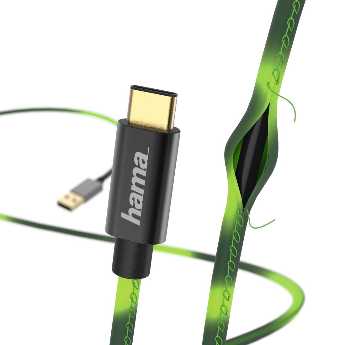 HAMA 178318 "Chameleon" Charging/Data Cable, USB Type-C, 1.5 m, green