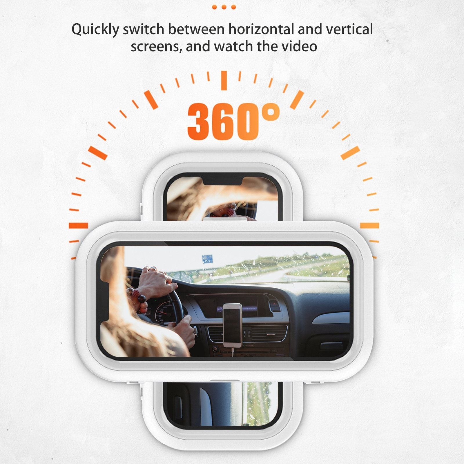 Shower Phone Holder Waterproof Wall Mount Phone Case With 360 Degree Rotation