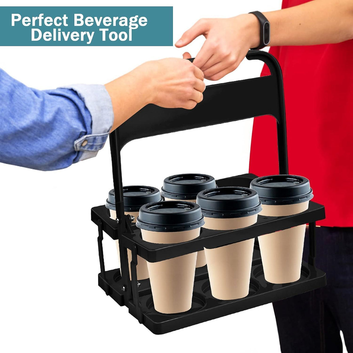 Drink Carrier 6 Holes Foldable Beverage Delivery Holder Beer Bottle Organizer