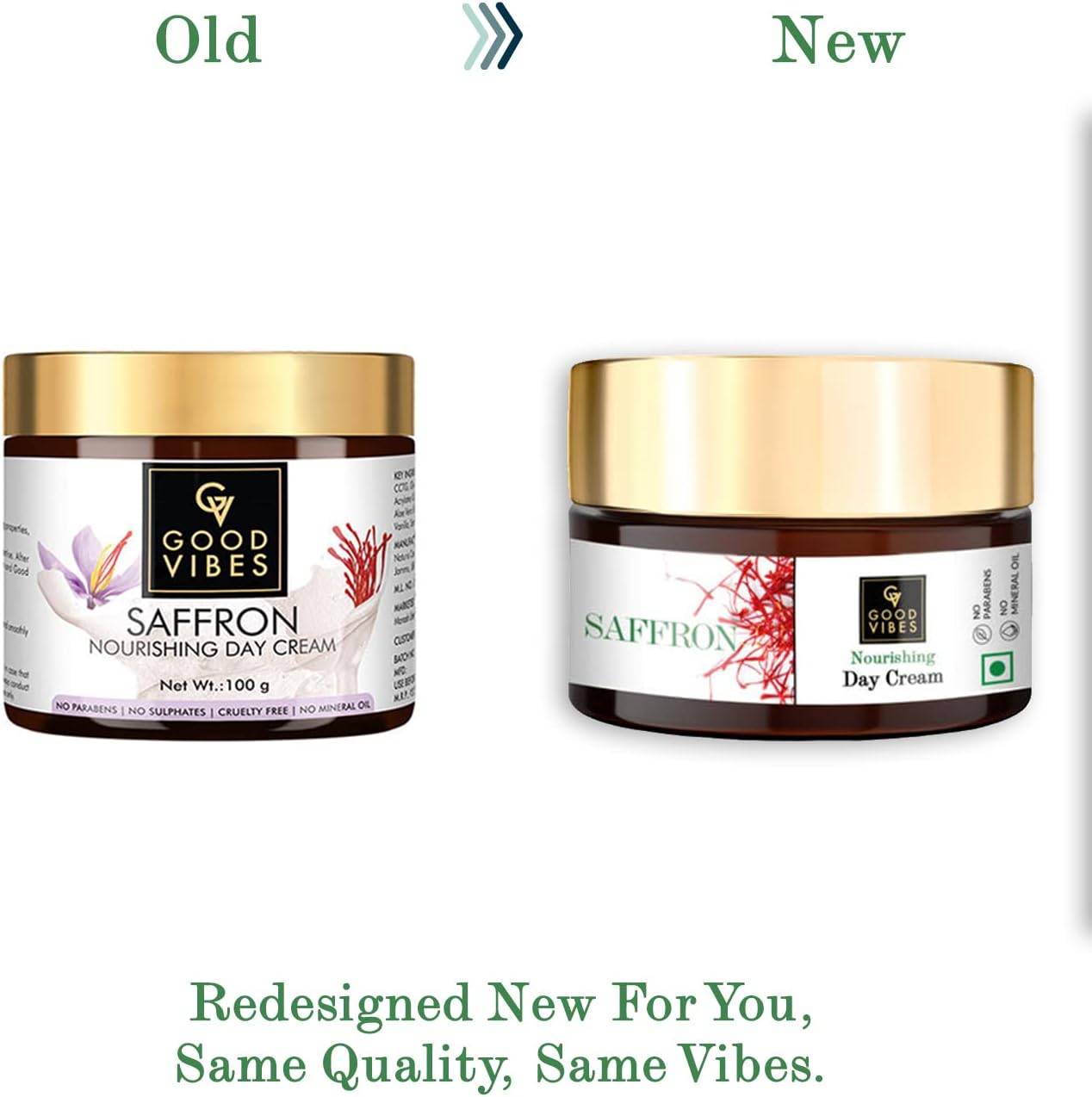 كريم النهار المغذي بالزعفران من Good Vibes، 100 غرام