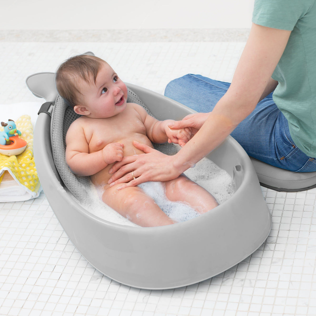 Skip Hop Moby Smart Sling 3-Stage Baby Bath Tub – Grey