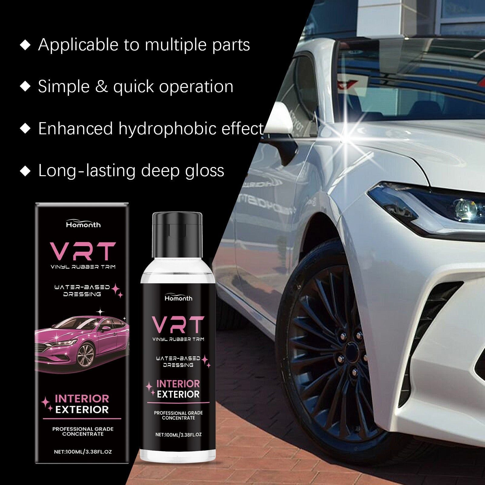 Car Coating Spray, Mirror Shine, Easy to Use, Auto Protective Gloss, Dirt-Resistant ,100ml