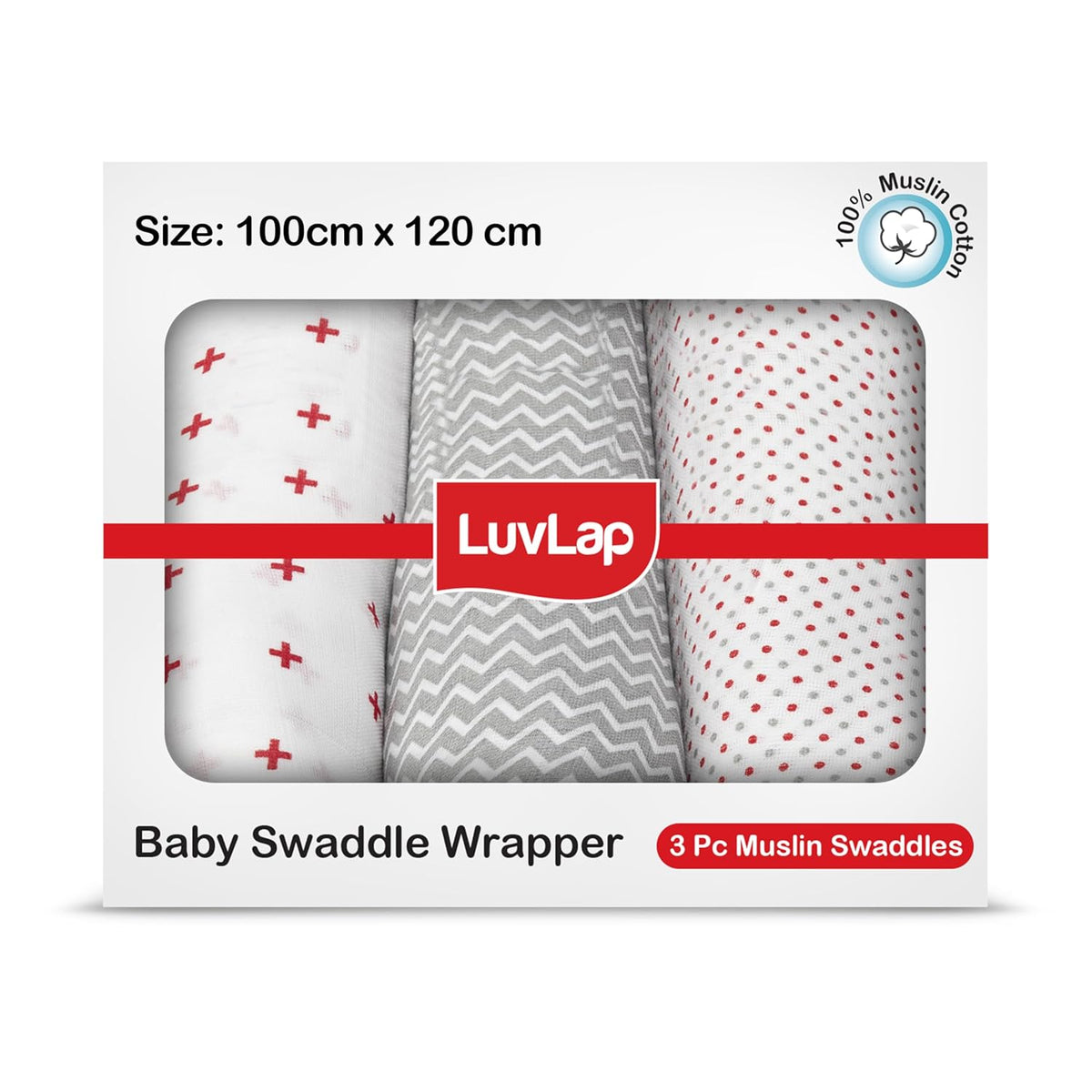 Luv Lap - Muslin Swaddle Set of 3 - Dots