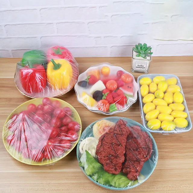100 Pieces No-Smell Food Fresh Bowl Covers – Leak-Proof, Airtight Lids for Freshness and Food Storage