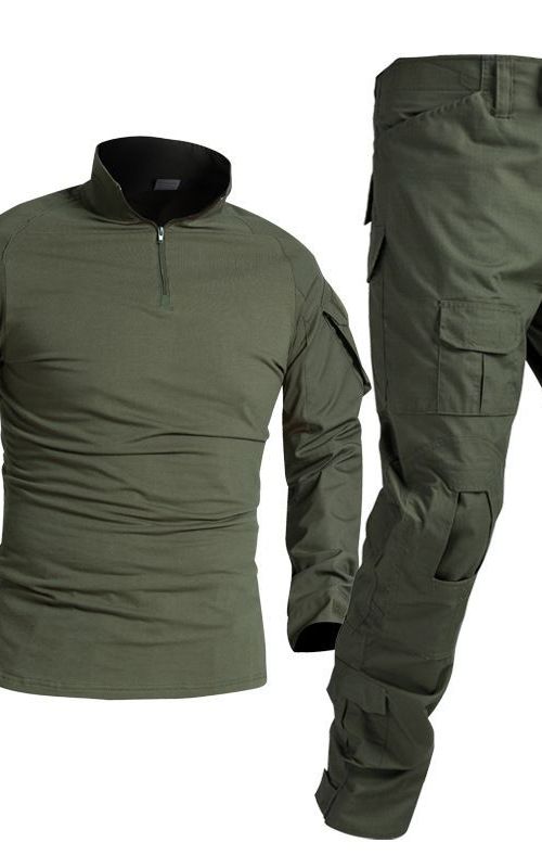 Hunting Clothes Camouflage Shirt Set - Army Tactical Military Combat, Paintball Tee and Pants