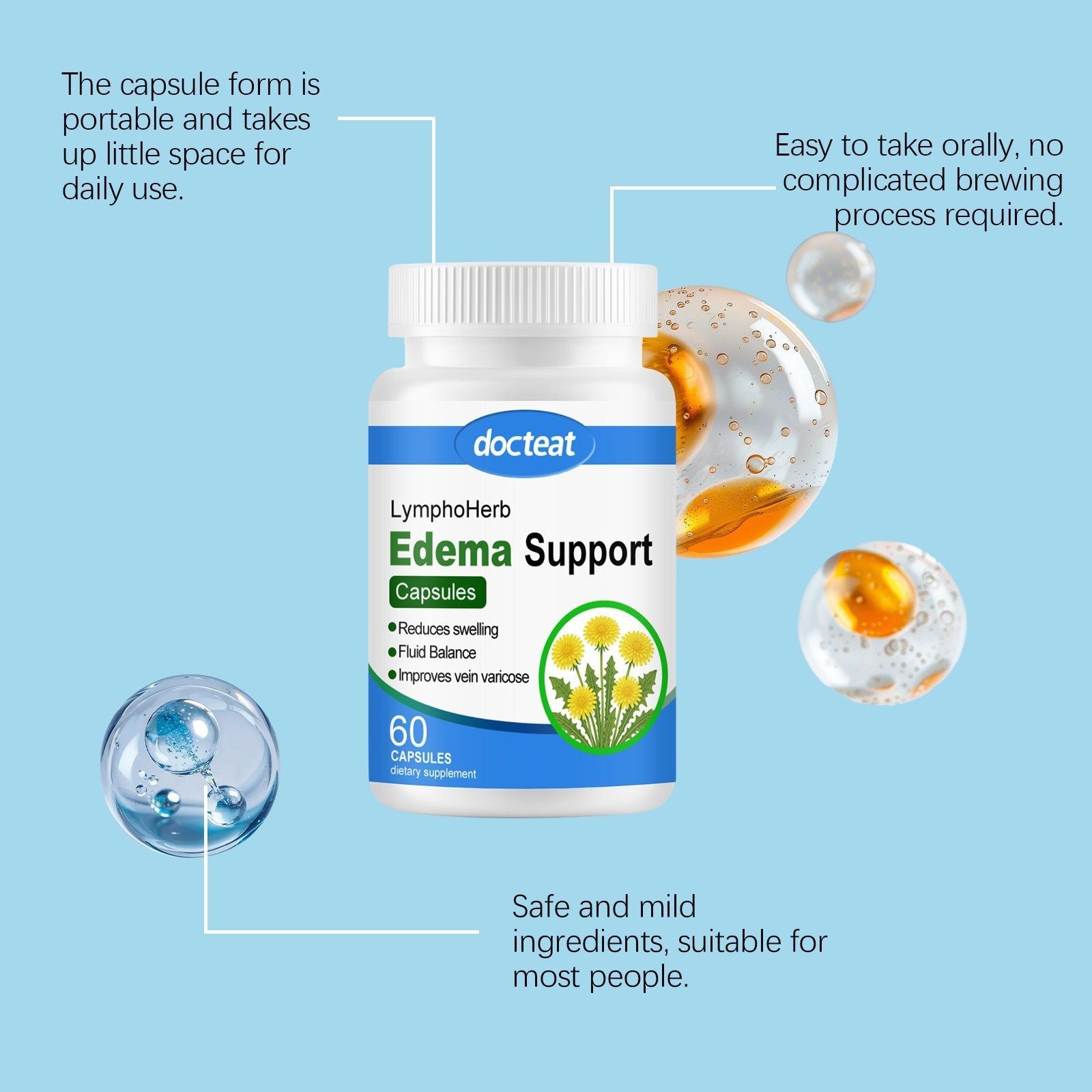 Balance Capsules for Body Care, Digestive Support, Daily Wellness, Natural Herbal Formula ,60 capsules