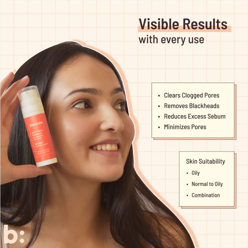 Biocule Oil Clear Clarifying Serum : BHA + AHA + Sublingana 30ml