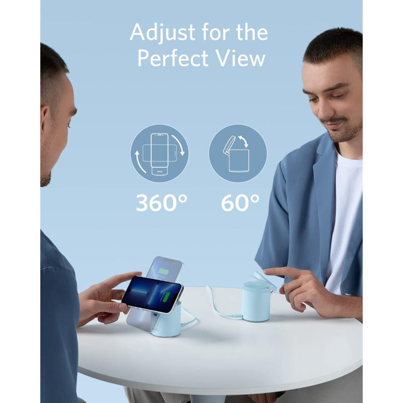 Anker 623 MagGo 2-in-1 Magnetic Wireless Charger with 20W PD Adapter